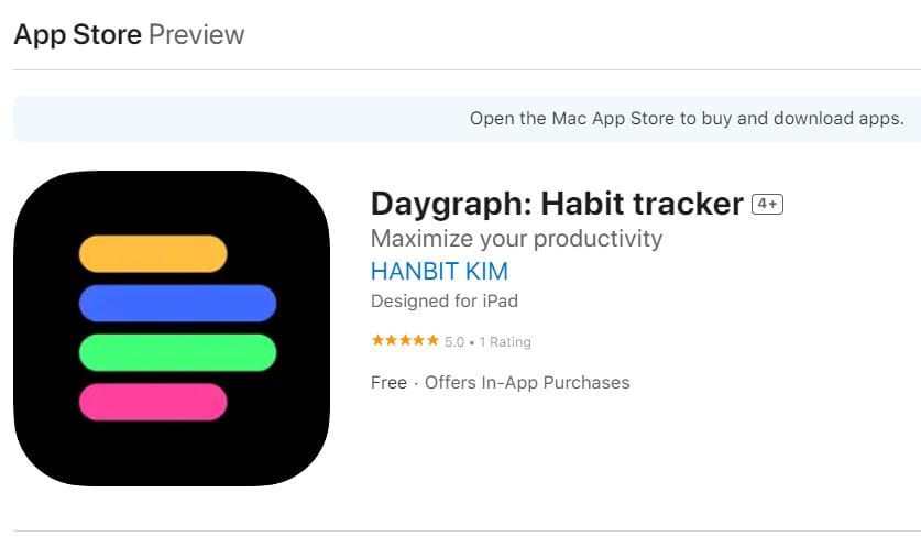 Daygraph iOS App Store Profile Hero Shot Image
