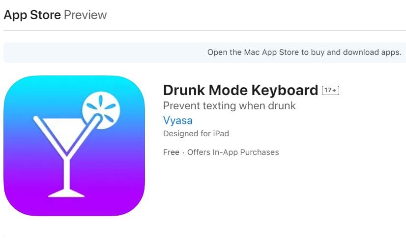 Drunk Mode Keyboard iOS App Store Profile Hero Shot Image