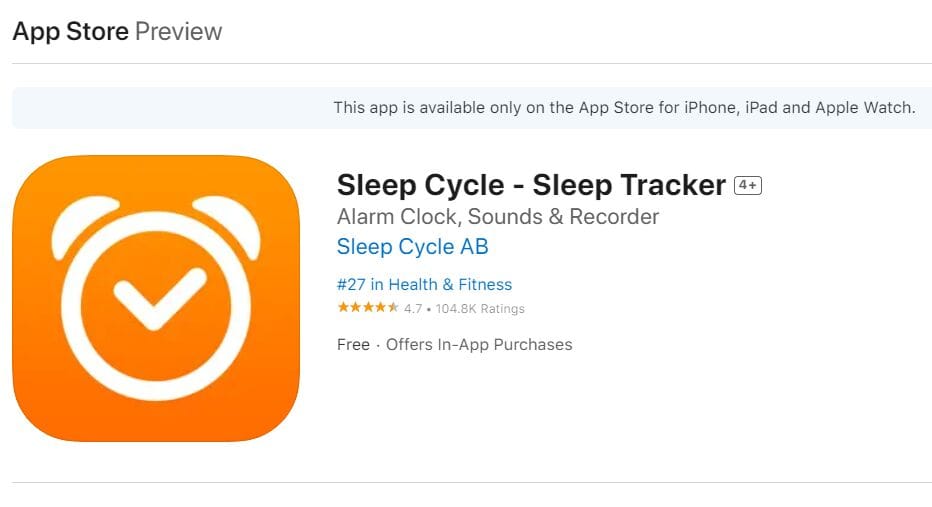 Sleep Cycle iOS App Store Profile Hero Shot Image